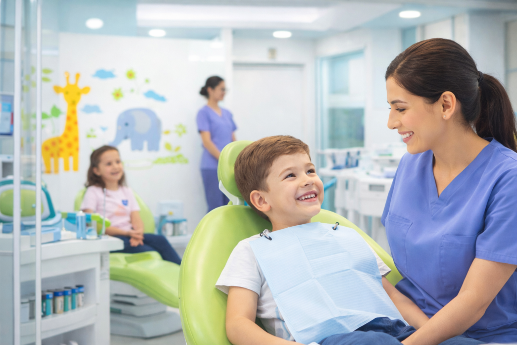 Children's dentistry near me in Kitchener - happy child at dental visit